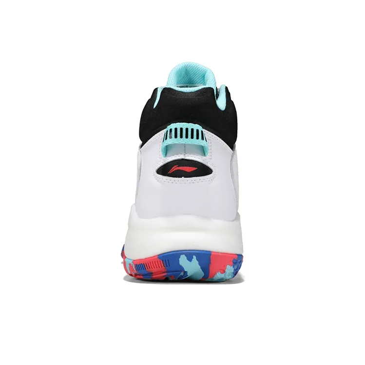 LiNing Shock Absorbers With Slip Resistant And Abrasion Resistant Properties High Top Basketball Shoes White Black-2
