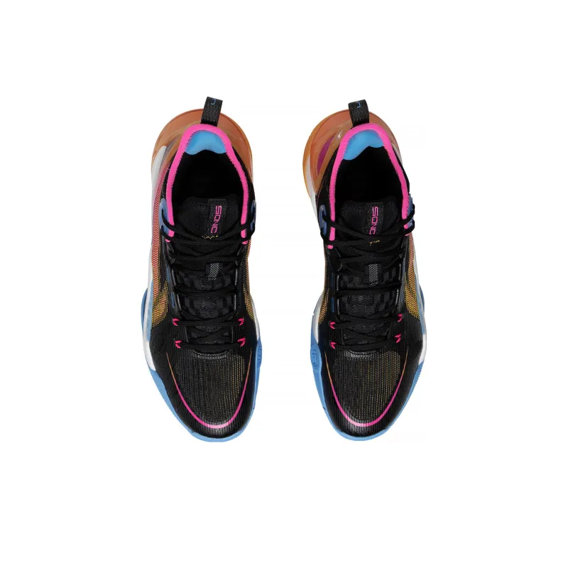 LiNing SONIC 10 Ultra Durable Breathable Mid Top Basketball Shoes Men's Black Blue Brown-3