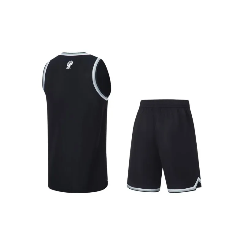 LiNing CBA Collection Professional Basketball Collection Basketball Suit Men's Black-1