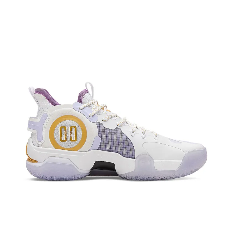 361° AG 1 Basketball Shoes Men Mid Top White/Gold/Purple-1