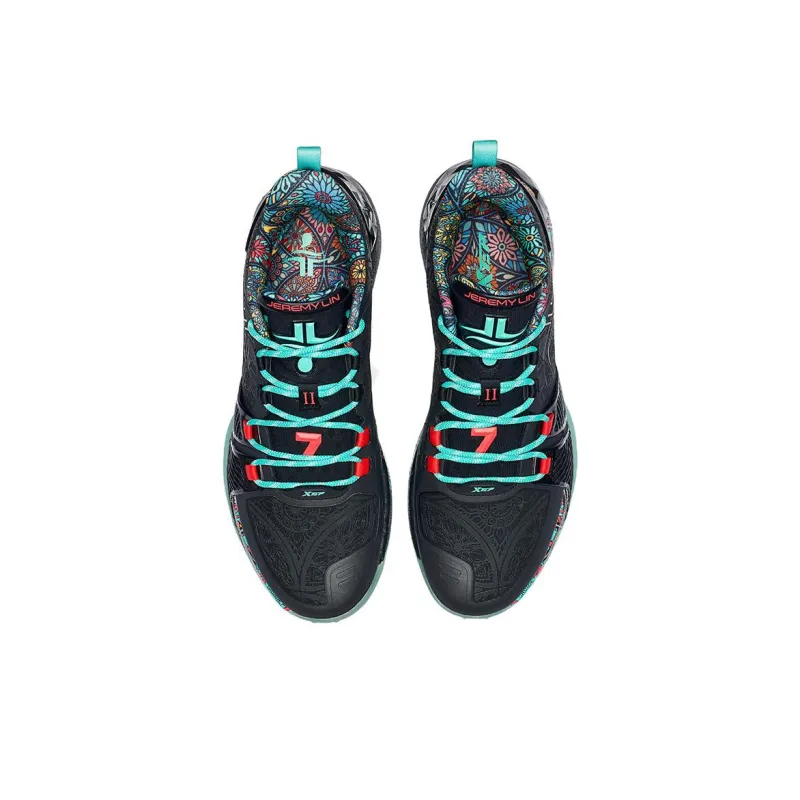 XTEP Jeremy Lin 2 Basketball Shoes Men Low Top Black/Green-3