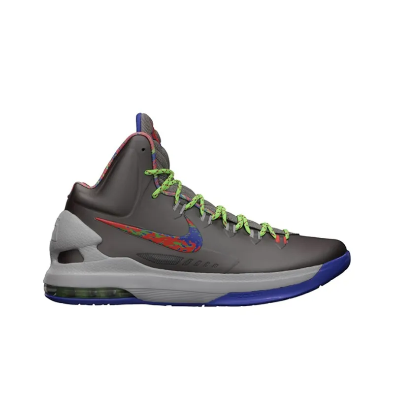 Nike KD 5 Splatter Non slip Lightweight High Top Basketball Shoes Men's Gray-1