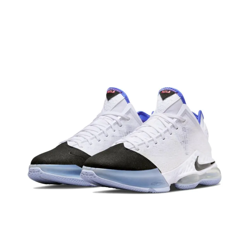 Nike LeBron 19 Low White Medium Blue Siren Red Black-2