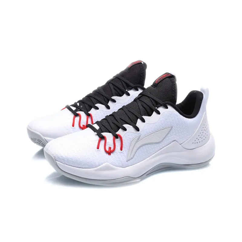 LiNing Magic Cloud Cushioning Anti Slip And Wear Resistant Low Top Basketball Shoes Men's White-2