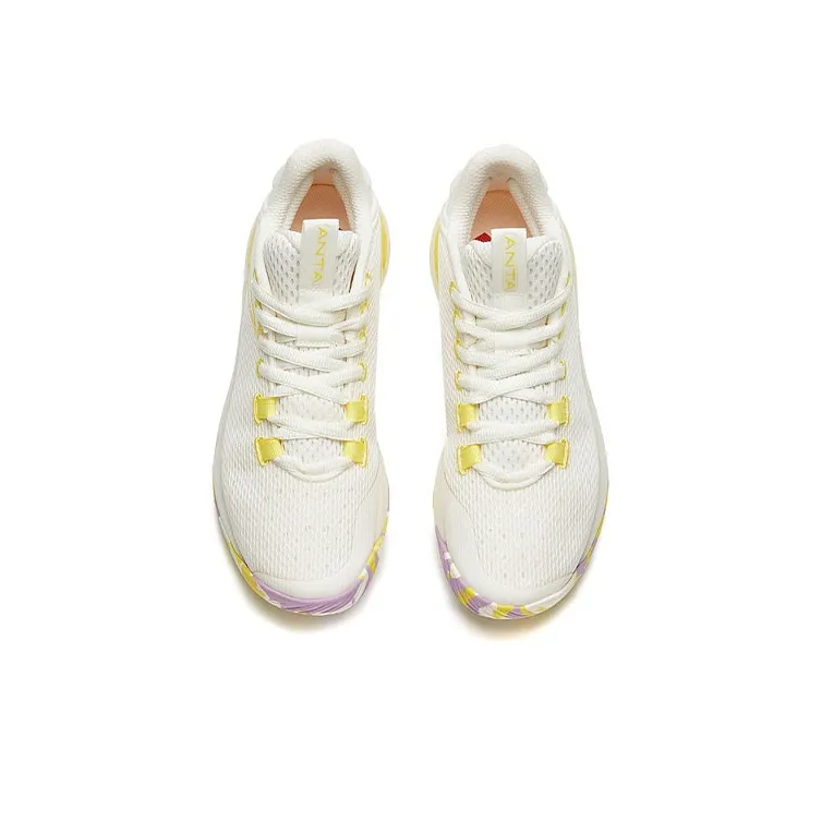Anta Light Bubble 2 Cushioning Anti-Slip And Wear-Resistant Low-Top Performance Basketball Shoes Men's Ivory White-2