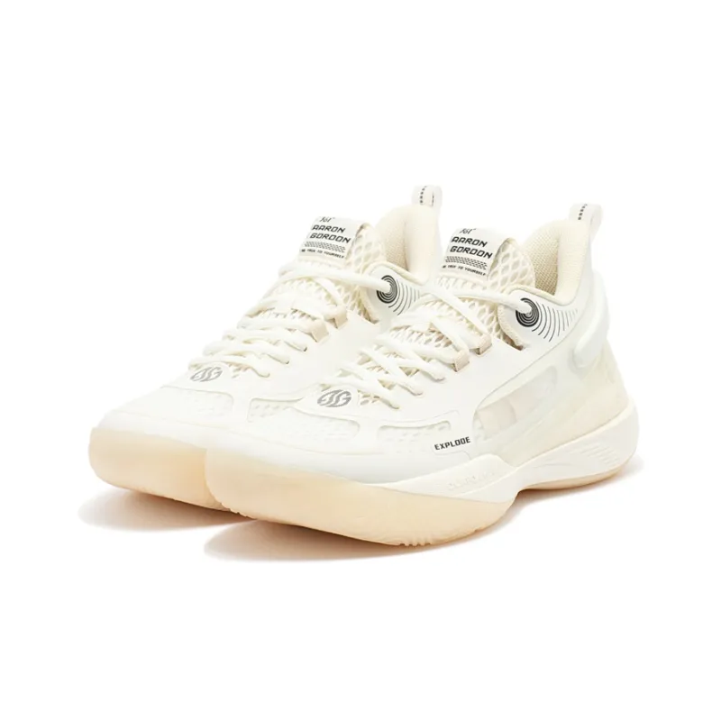 361° AG Anti Slip Wear Resistant Low Top Basketball Shoes Men's Feather White-2