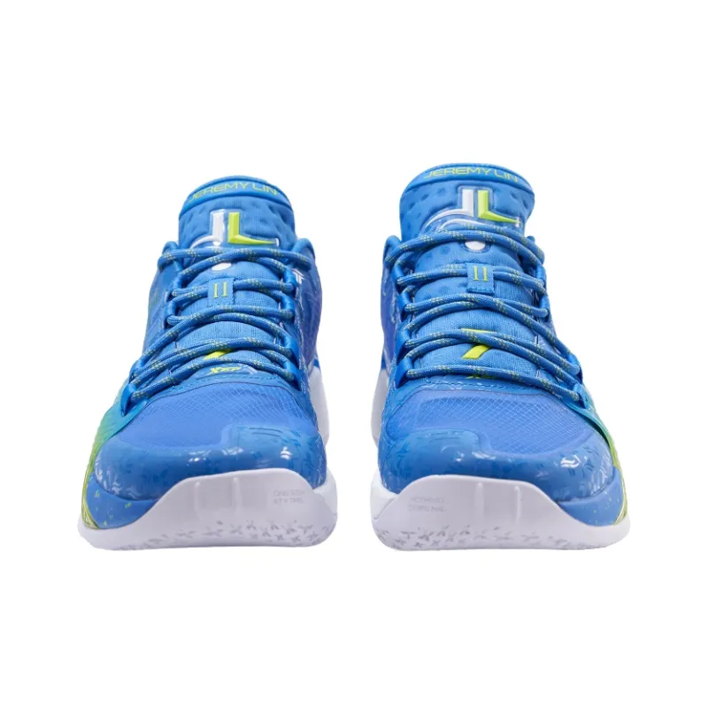 XTEP Jeremy Lin 2 Cushioning, Slip Resistant, Abrasion Resistant, Coverage, Support Low Top Basketball Shoes Men's Blue-4