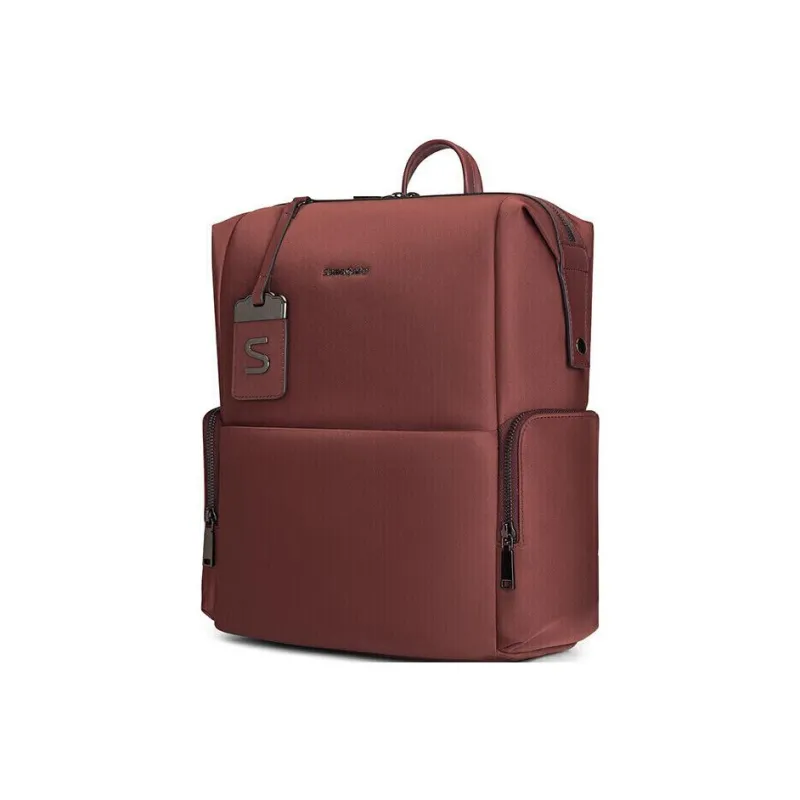 SAMSONITE Textile Cow Leather Backpack Laptop Bag Backpack Medium Size Women's Fuchsia-1