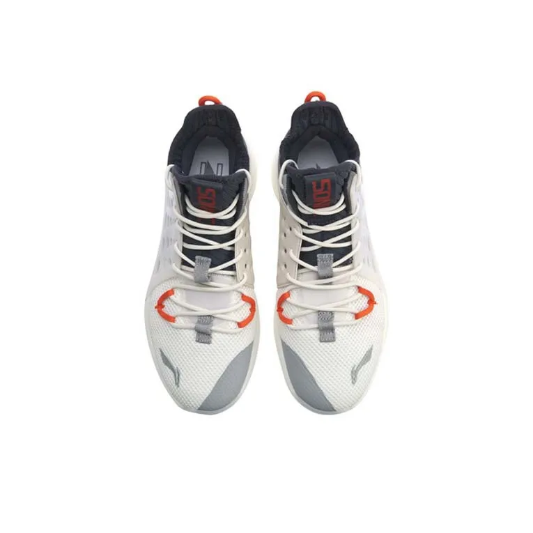 LiNing SONIC 7 Cushioning Anti-Slip And Wear-Resistant Low-Top Basketball Shoes Gray White-3