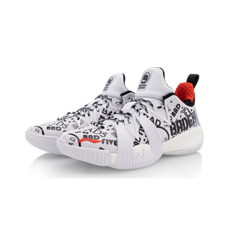LiNing Badfive 1 Badfive Mid Top Basketball Shoes Men's White-2