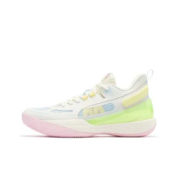 361° AG Sparkling Clear Sky Cushioning Anti Slip Wear Resistant Breathability Low Top Basketball Shoes Men's White Pink
