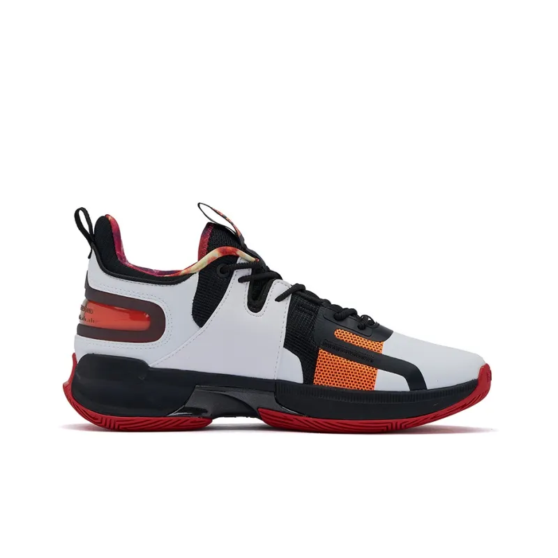 361° Restraint 2 Wear Resistant Slip Resistant Low Top Performance Basketball Shoes Men's Black White-1