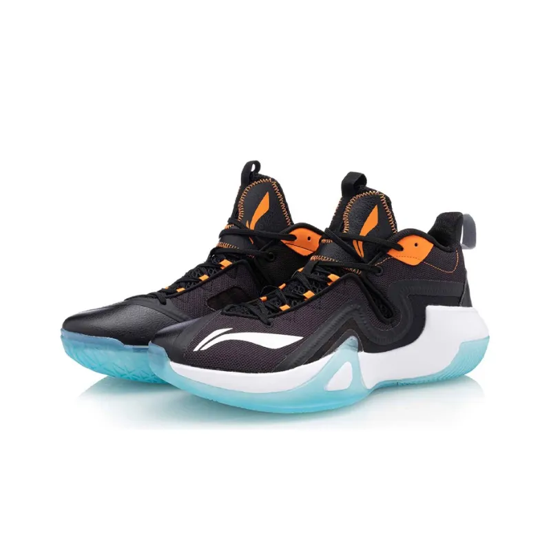 LINING Storm 2020 Basketball Shoes Men Mid Top Black Blue-2
