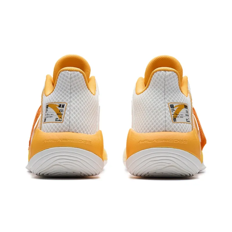 Anta Water Flower 4 Anti Slip Wear Resistant Low Top Performance Basketball Shoes Men's White Yellow-3