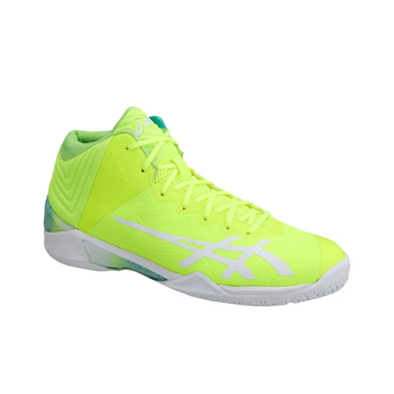Asics Gel Burst 22 Cushioned Slip Resistant Coverage Mid Top Basketball Shoes Men's Yellow White-2