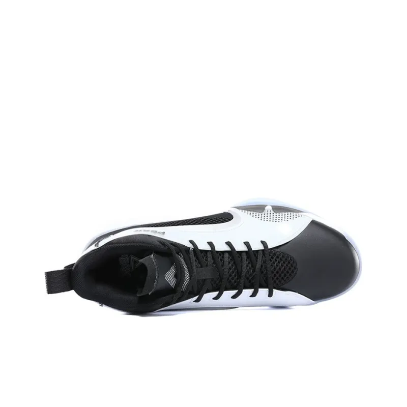 PEAK Shock Absorbers Slip Resistant, Abrasion Resistant, Breathable High Top Basketball Shoes Men's Black White-2