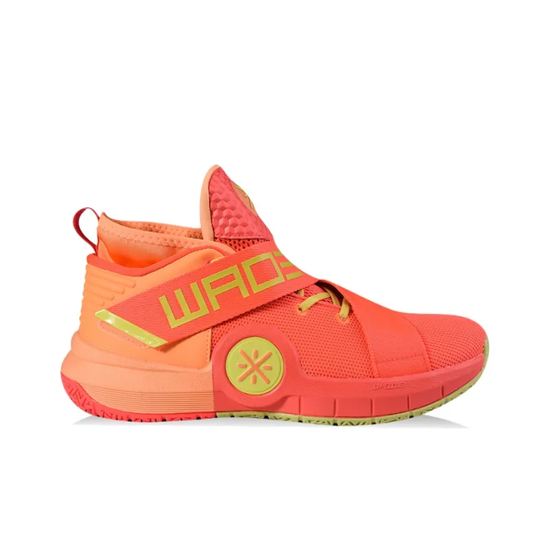 LiNing All City 7 Wade Collection Anti Slip Wear Resistant Mid Top Basketball Shoes Men's Neon Orange-1
