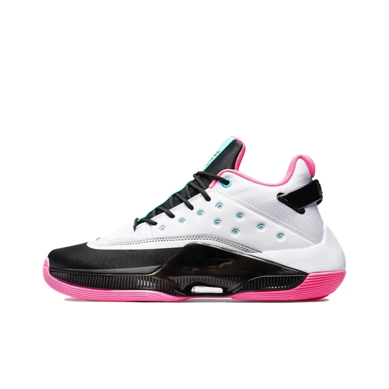 XTEP Levitation 4 Shock Absorbers With Slip Resistant Features Mid Top Basketball Shoes Men's White Black-0