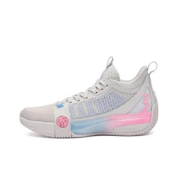 361° Chan 3 MOD Wear Resistant Slip Resistant Mid Top Performance Basketball Shoes Men's Gray Pink