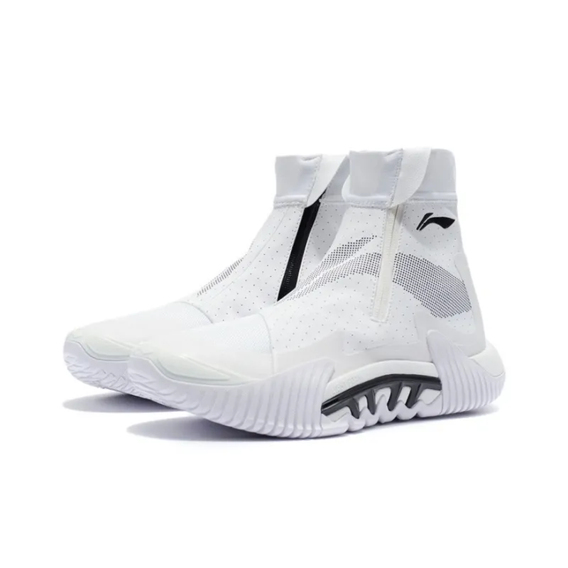 LiNing Badfive 2 Wear Resistant Slip Resistant High Top Performance Basketball Shoes Men's Standard White-2