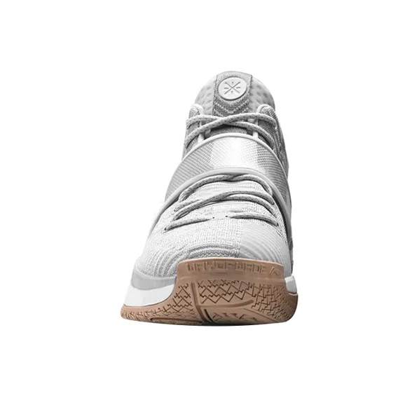 LiNing WOW 6 6 Solid Envelopes Low Top Basketball Shoes Men's Gray White-3