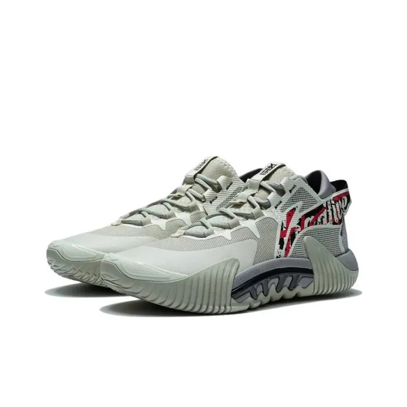 LINING Badfive 2 Low Basketball Shoes Men Low Top Yellow Gray/Pearl White-2