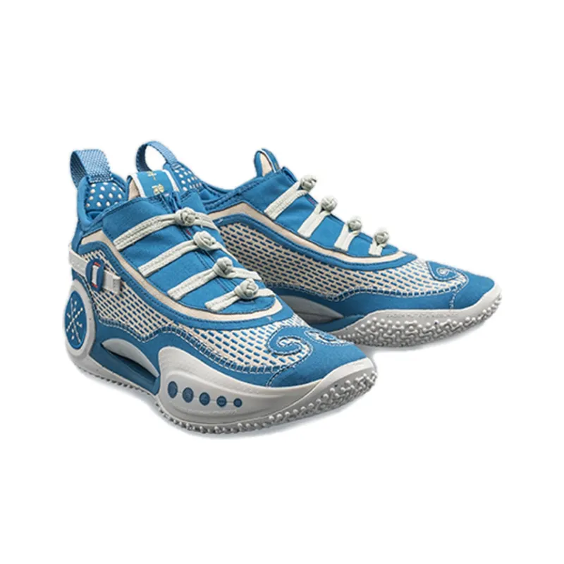 LiNing Way Of Wade 9 CNY Cultivation Durable Breathable Low-Top Basketball Shoes Blue-3