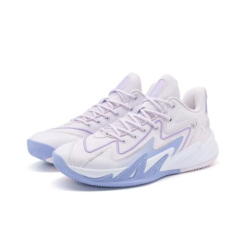 XTEP Transcendence Generation Cushioning Anti-Slip And Wear-Resistant Low-Top Basketball Shoes Men's Violet-1