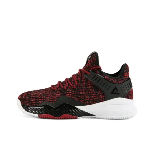 PEAK Basketball Shoes Men Mid-Top Sports Style Red