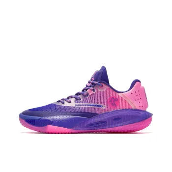 QIAODAN Sharp RISE Ultraviolet Anti Slip And Wear Resistant Lightweight Low Top Basketball Shoes Men's Purple Pink