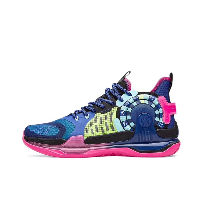 361° AG 1 SE Cushioning Anti Slip And Wear Resistant Coverage Support Mid Top Basketball Shoes Men's Blue Pink-0