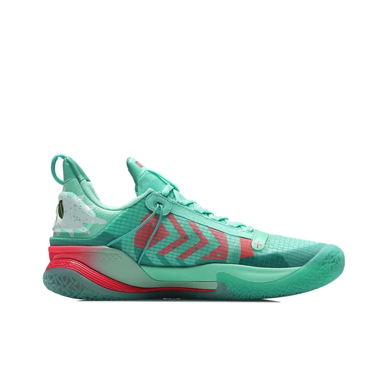 LiNing Blitz 7 Premium Premium Cushioned Wear-Resistant Slip-Resistant Low-Top Basketball Shoes Pink Green-1