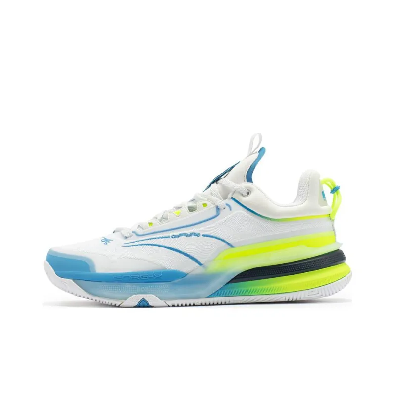 361° DVD1 Basketball Shoes Men Low Top White/Blue/Green-0
