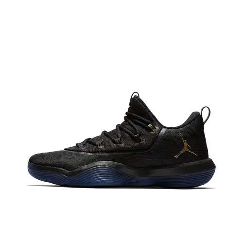 Jordan Super.Fly 2017 Basketball Shoes Men Low-Top Black/Gold