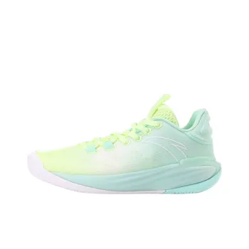 ANTA Basketball Shoes Men Low Top Fluorescent Night Glow Green/Shallow Beach Green