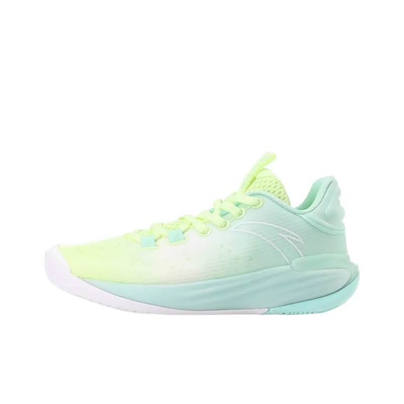 ANTA Basketball Shoes Men Low Top Fluorescent Night Green/Shallow Green-0
