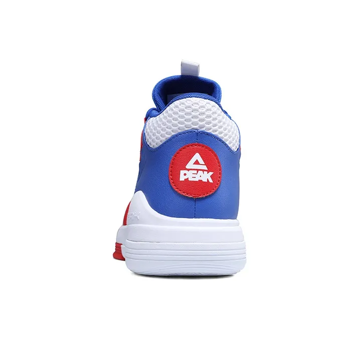 PEAK Shock Absorbers With Slip Resistant And Abrasion Resistant Properties Mid Top Basketball Shoes Men's White Red-2