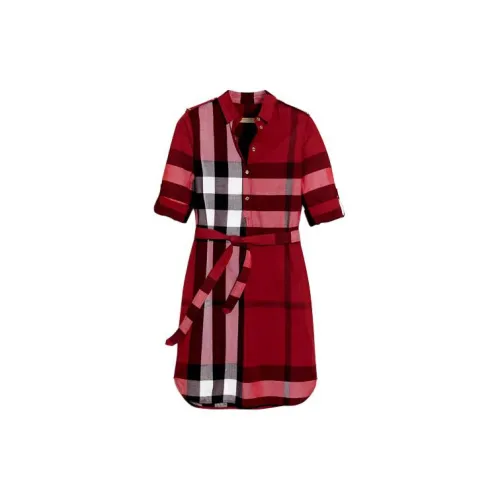 Burberry Short-Sleeved Dresses Women's Red