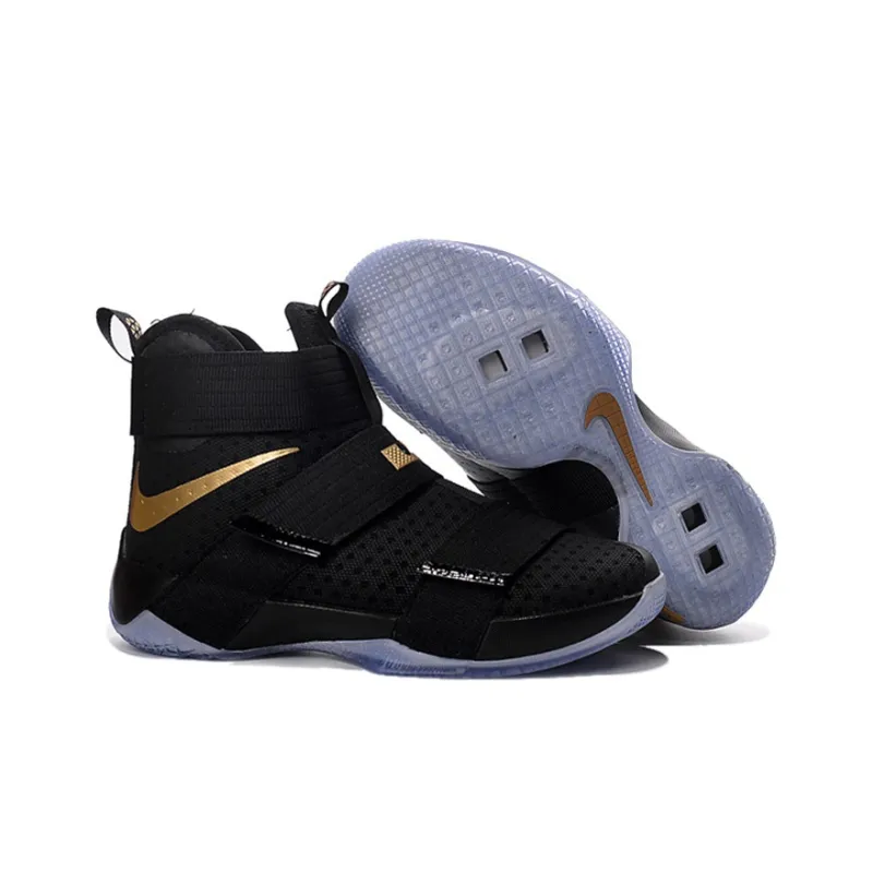 Nike LeBron Zoom Soldier 10 Black Gold 'Black Gold Yellow Gold'-3