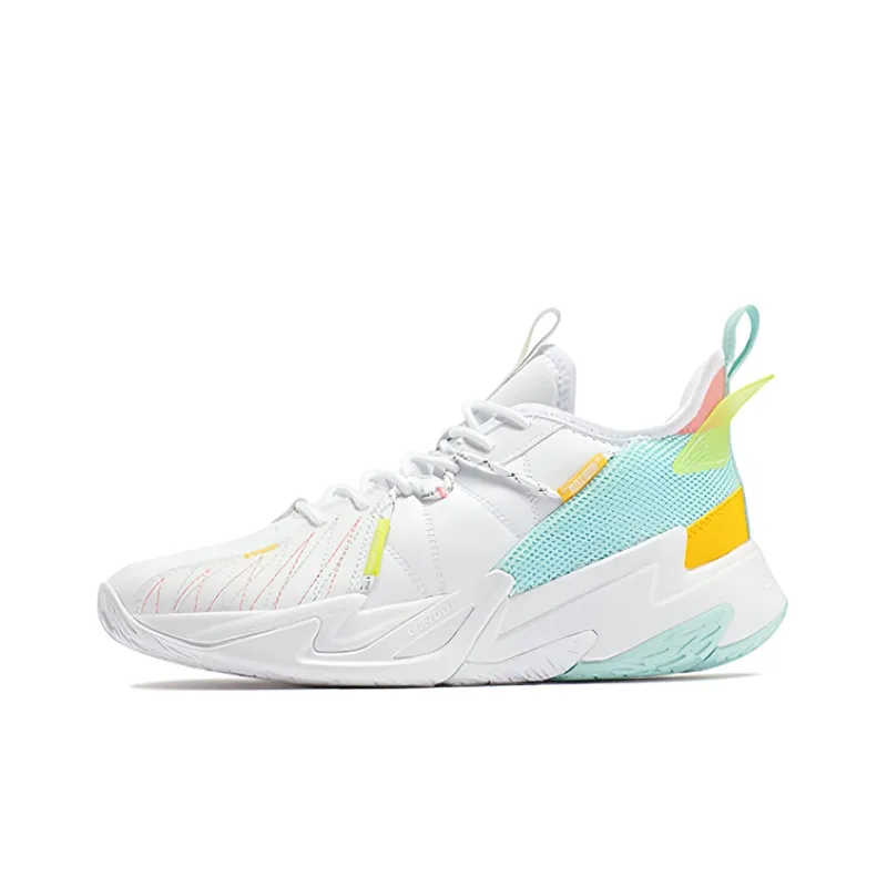361° Shadow Blade 2 Basketball Shoes Men Low Top 361 Degrees White/Ice Clear/Yellow/Pink-0