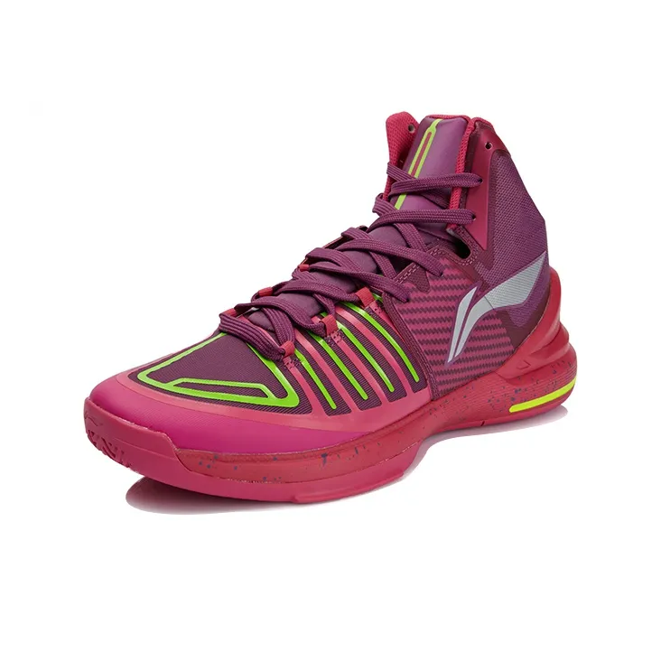 LiNing Speed 1 Mid Top Basketball Shoes Men's Rose Red-1