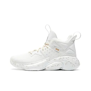 Anta Deep Sea 1 Cushioned Slip-Resistant Abrasion-Resistant Mid-Top Basketball Shoes Men's White