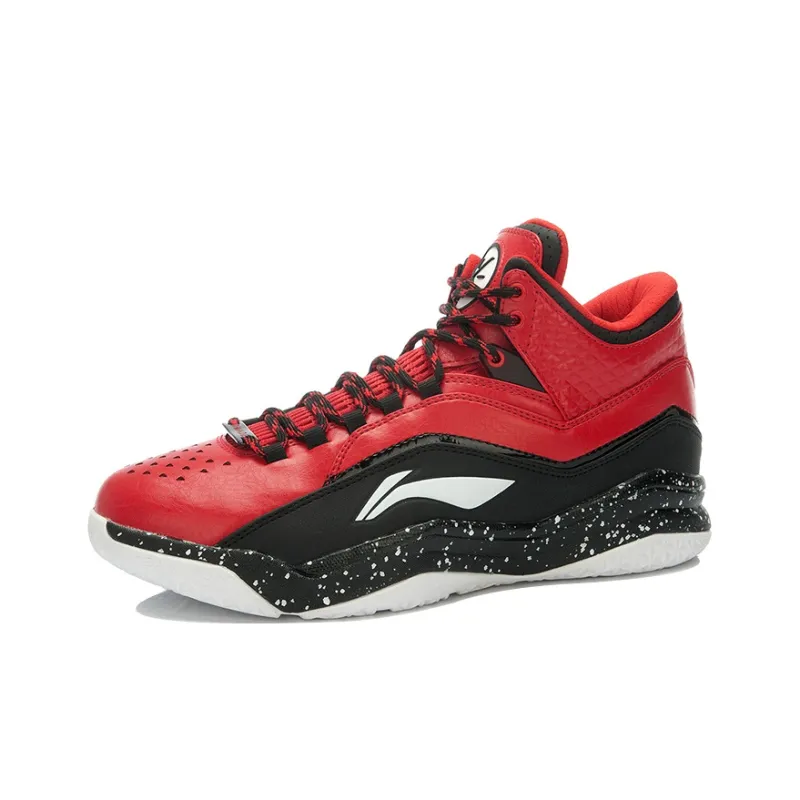 LiNing WOW 3 Way Of Wade 3 Mid-Top Basketball Shoes Unisex Red Black White Popular Version-1