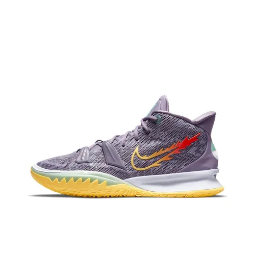 Nike Kyrie 7 Basketball Shoes Men Mid-Top Purple/Yellow