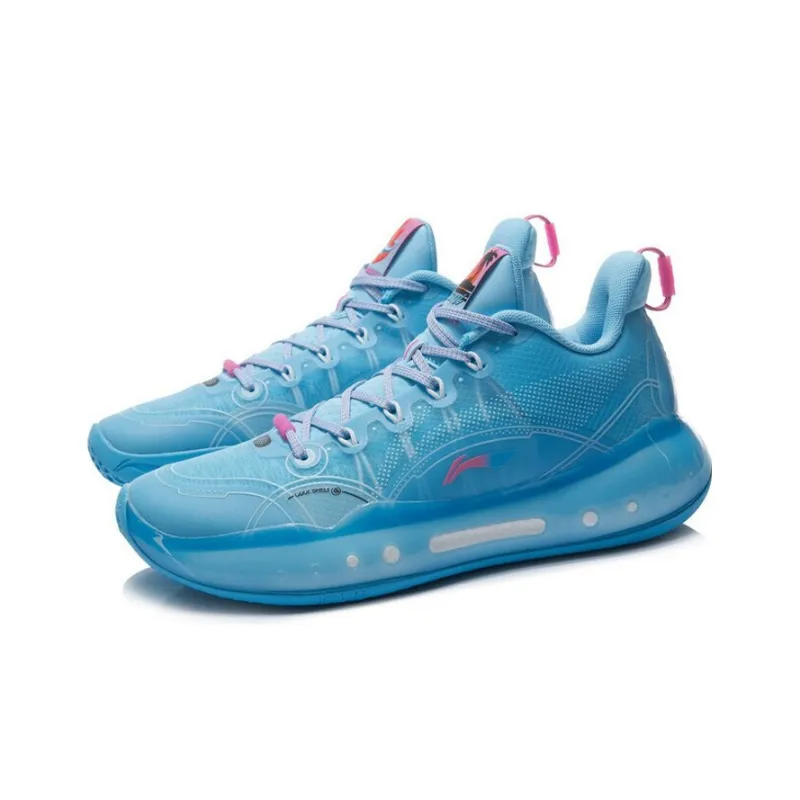LINING YuShuai 14 Boom Basketball Shoes Men Low Top Moon White Blue-2
