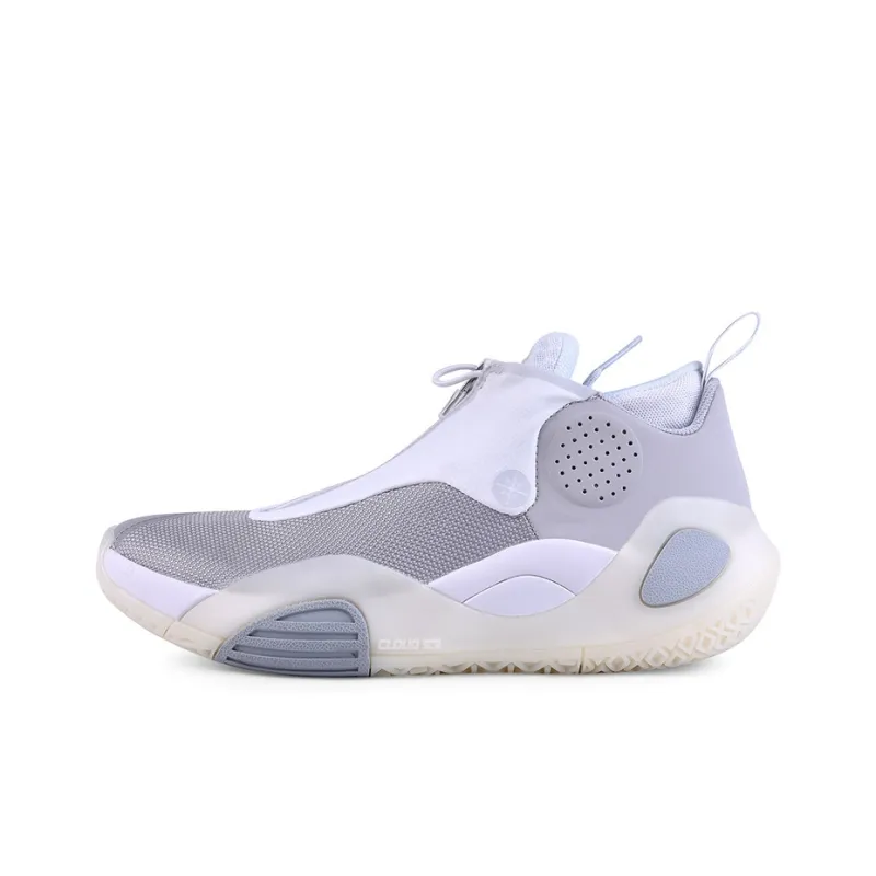 LiNing All City 8 V2 All City 8 Cushioning Breathable Abrasion Resistant Low Top Basketball Shoes Men's Gray White-0