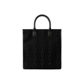 Burberry Cotton-Blend With Wool Tote Bag Shopping Bag Shoulder Bag Crossbody Bag Handbag Men's Black