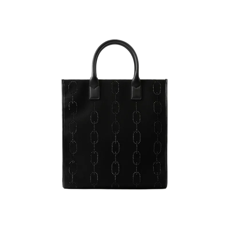 Burberry Cotton-Blend With Wool Tote Bag Shopping Bag Shoulder Bag Crossbody Bag Handbag Men's Black-0