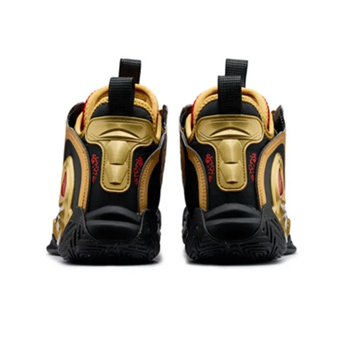 SHENGDOUSHIXINGSHI x 361° Zengo Dohko Cushioning Support Mid Top Basketball Shoes Men's Black Gold-3