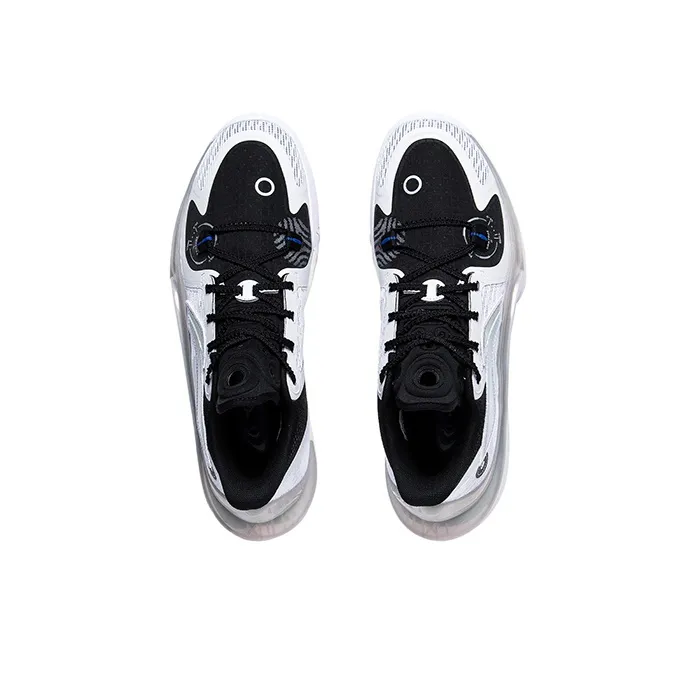 LiNing SONIC 11 Stars Abrasion Resistant Breathable Low Top Basketball Shoes Men's White Black Silver-2